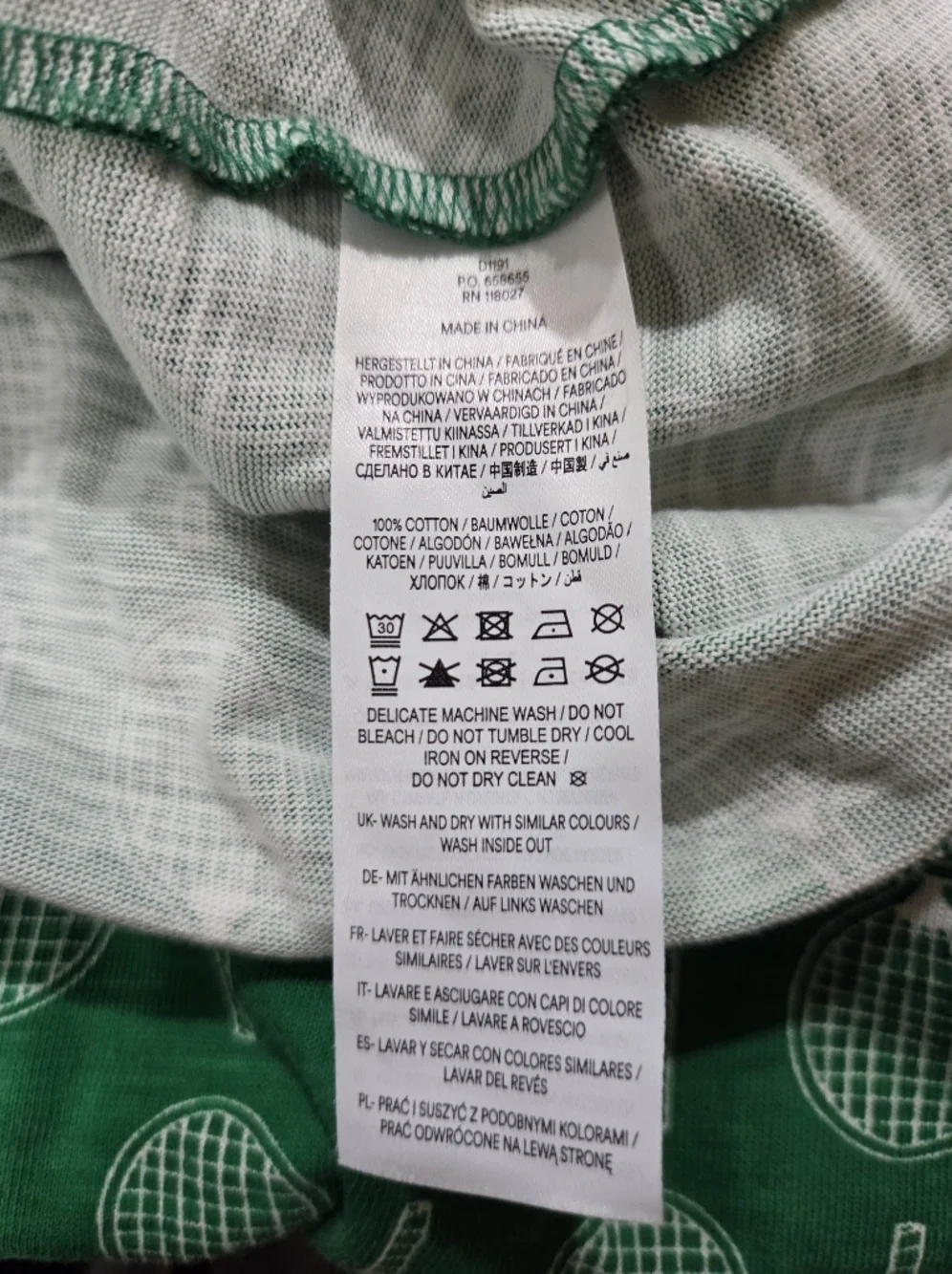 Boden Green and White Tennis Racket Print Jersey Dress - Size 16-18R - Picture 10 of 10